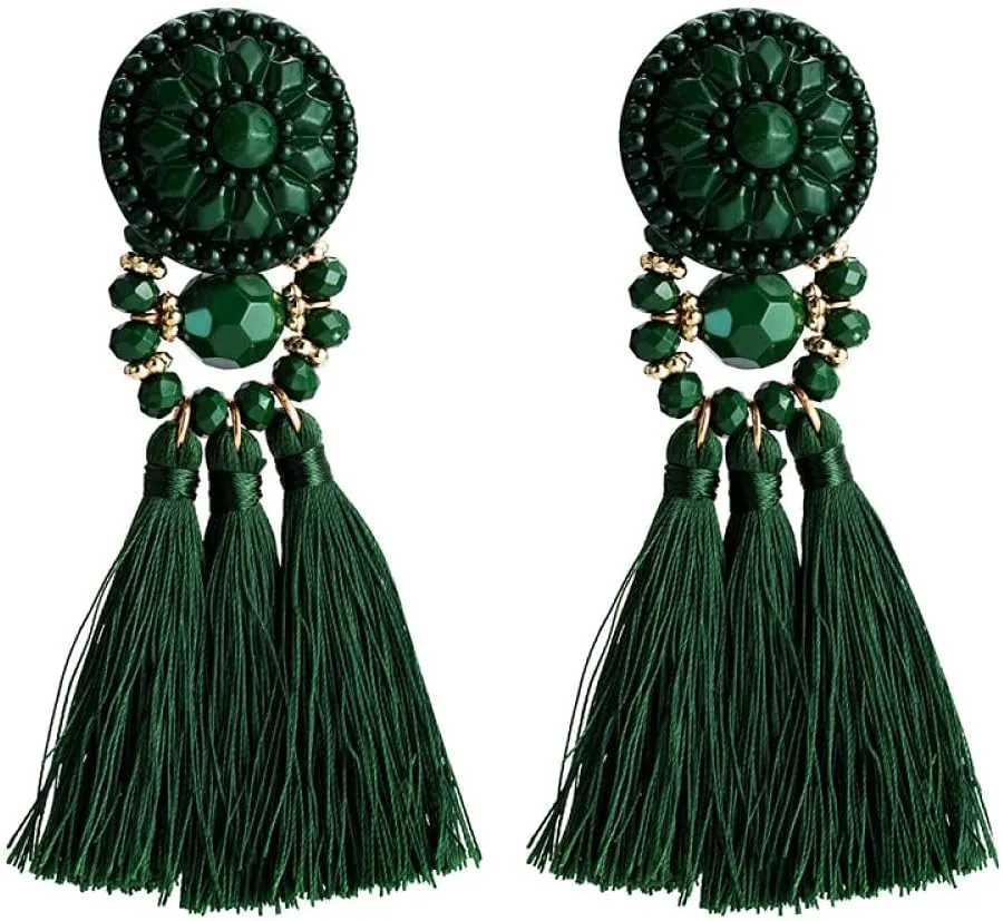 Women Jewelry European Multi-Layer Braided Fringes Resin Earrings Bohemian Minimalist Popular Drop Earrings