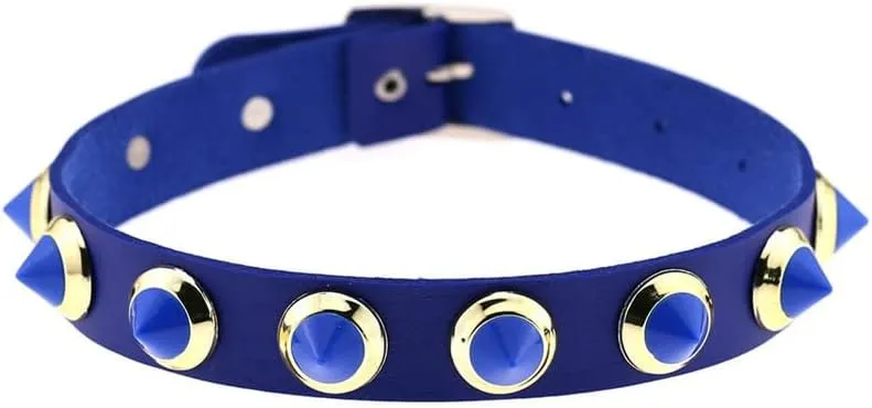 Women Leather Choker Necklace Handmade Adjustable Costume Cosplay Nightclub Punk Neck Collar Choker