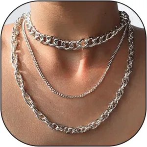 YOOESTORES82 Chunky Gold Layered Chain Necklaces, Thick Cuban Carabiner Chain Choker Necklaces, Exaggerated Punk Hip Hop Jewelry Gifts for Women