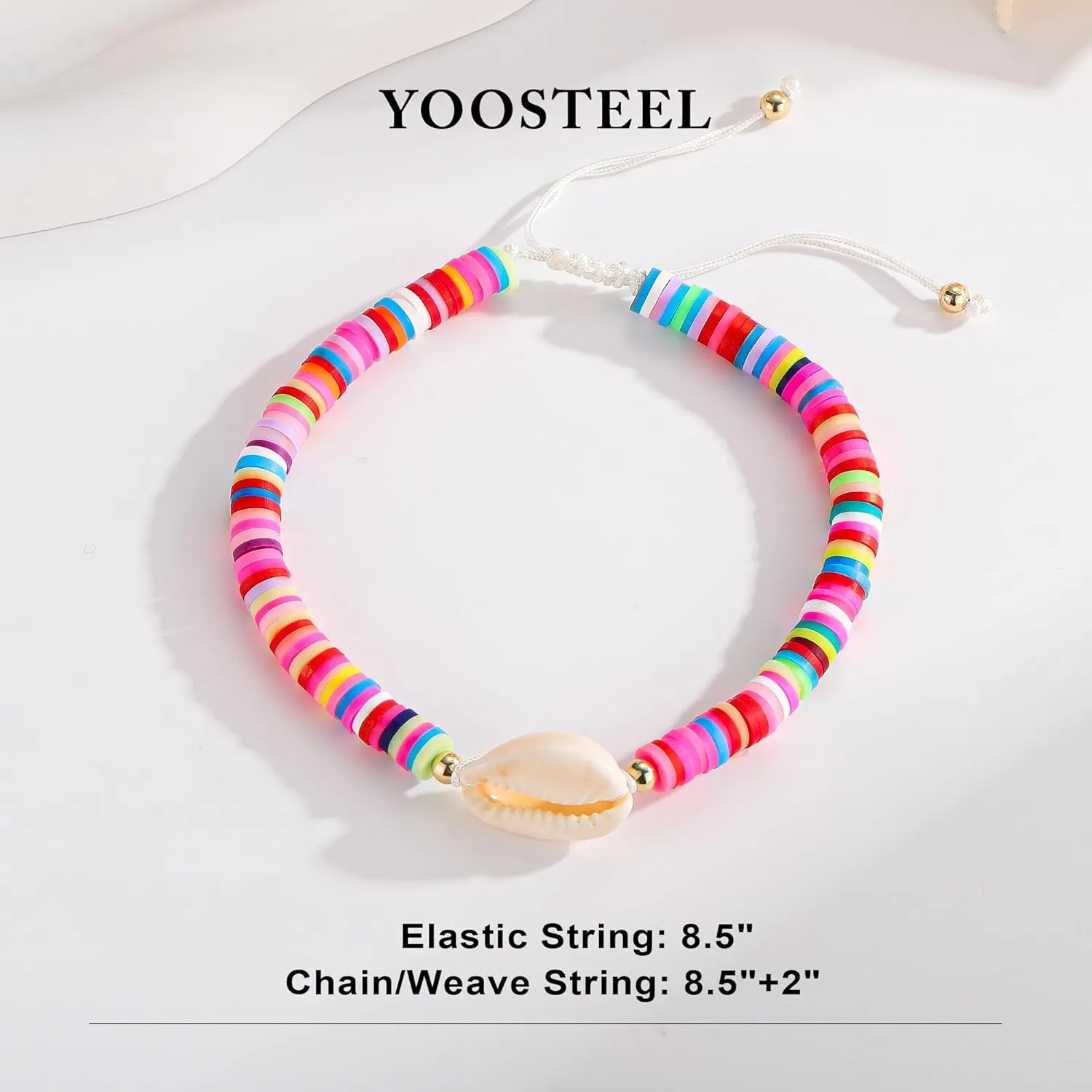 Yoosteel Beaded Ankle Bracelets for Women - Boho Bead Anklets Cute Non Tarnish Adjustable Beach Anklet for Women Jewelry Gifts