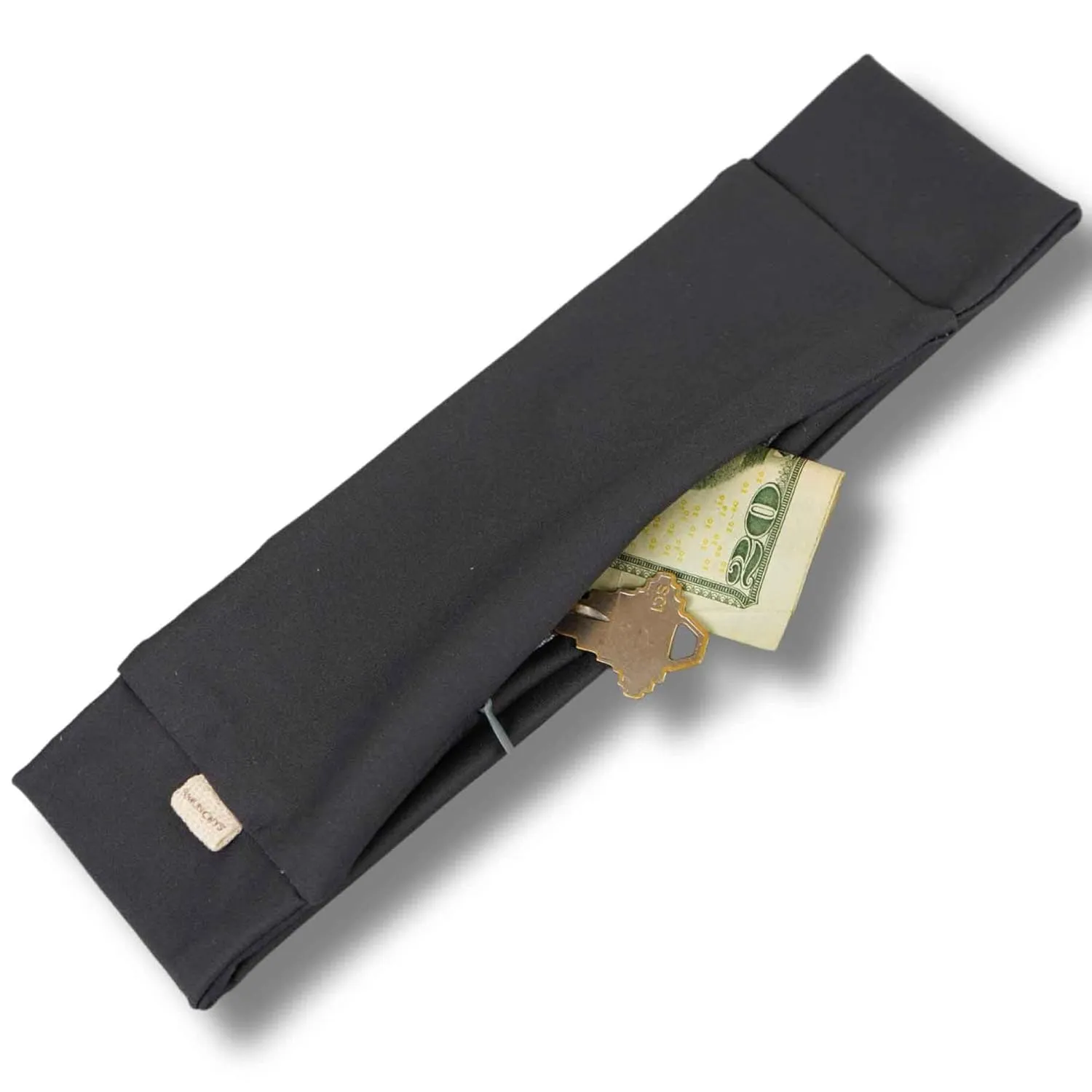 Zipper Pocket Headband for Women | Hidden Zipper Pocket Storage for Cash, Keys, Chapstick | Gym and Workout Accessory, Birthday Gifts, Bridal Gifts, 1 Pack (Athletic Grey)